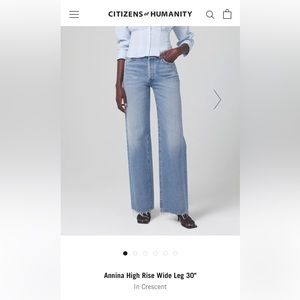 Citizens of Humanity Annina size 27, 30” inseam, color crescent
